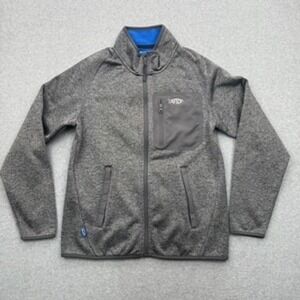 AFTCO Jacket Mens Small Gorpcore Technical Heathered Gray Full Zip Fleece